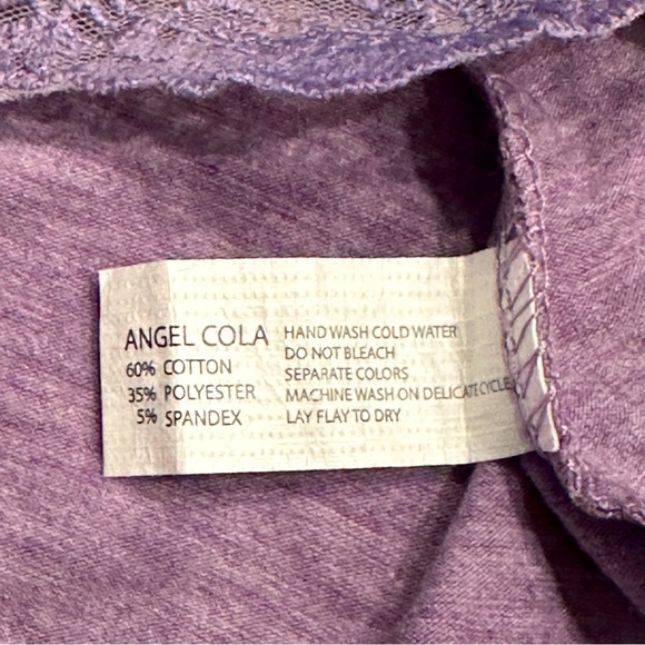 Purple Stretch High Low Stretch Lace Dress - Picture 4 of 6